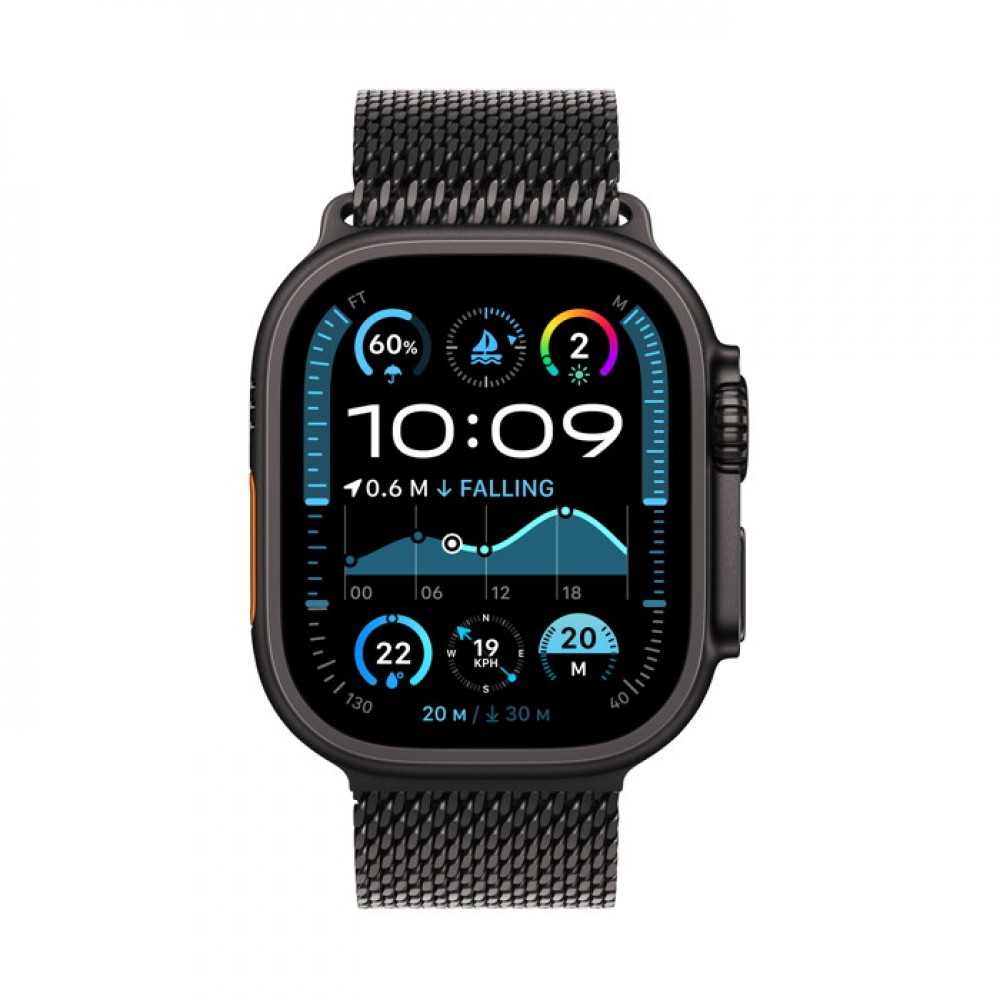 Apple Watch Ultra 2 GPS + Cellular 49mm Black Titanium Case with Black Titanium Milanese Loop