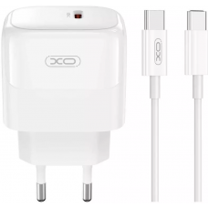 ΧΟ ΦΟΡΤΙΣΤΗΣ + ΚΑΛΩΔΙΟ ΦΟΡΤΙΣΗΣ TYPE-C TO TYPE-C 20W ΛΕΥΚΟ