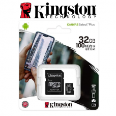 Kingston Canvas Select Plus microSDHC 32GB Class 10 U1 V10 A1 UHS-I με αντάπτορα