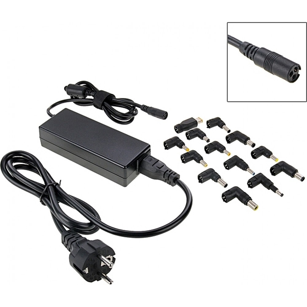 Τροφοδοτικό - Universal AC Power Adapter - Generic AU-90W+13 TIPS 90W Charger With 13 Tips Connectors For Laptop Notebook - EU Plug