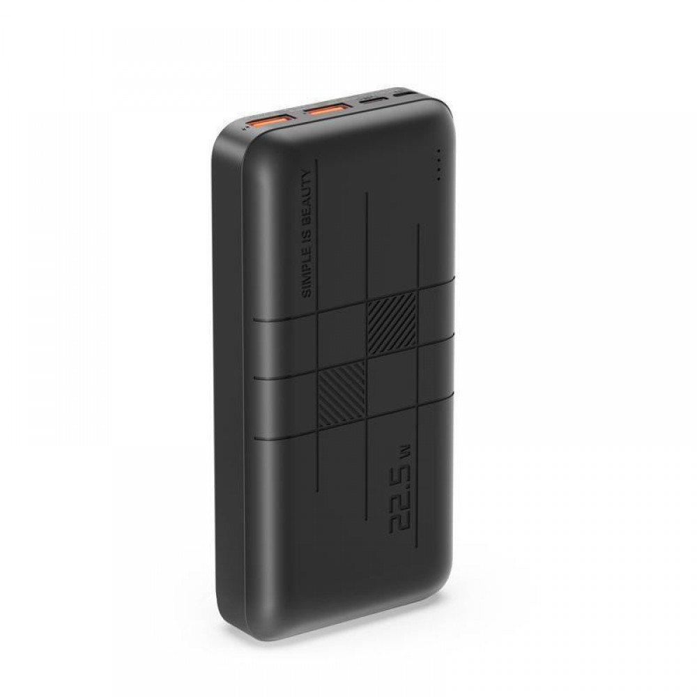 XO PR188 Power Bank 20000mAh 22.5W με 2 Θύρες USB-A και Θύρα USB-C Power Delivery Μαύρο